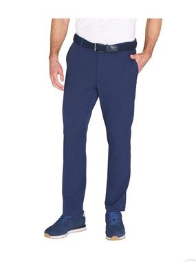 Greg Norman Men’s Performance Stretch Waistband , Textured pants Blue